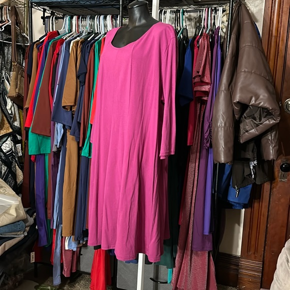 Dress 3X Cotton Panel Skater Berry The Paragon New - Picture 3 of 6